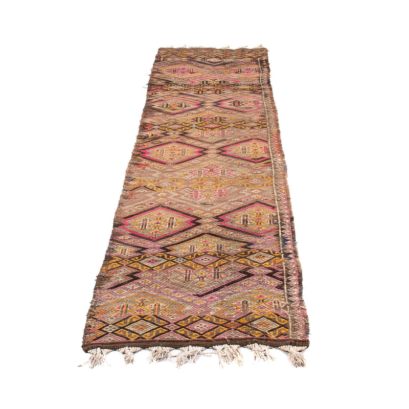 Runner Kelim Rug - Old - 356 x 152 cm - multicolored