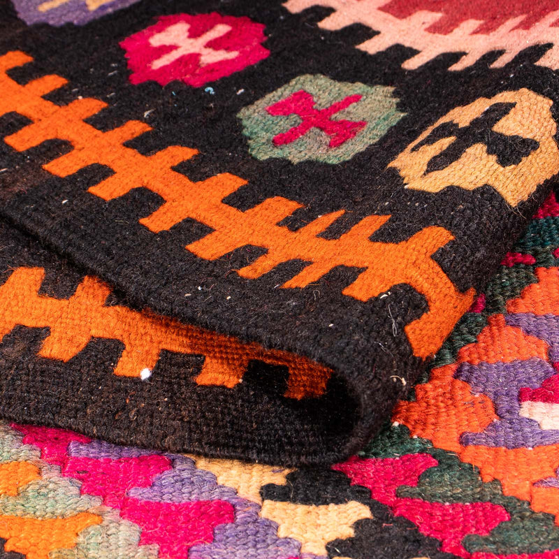 Runner Kelim Rug - Old - 390 x 155 cm - multicolored