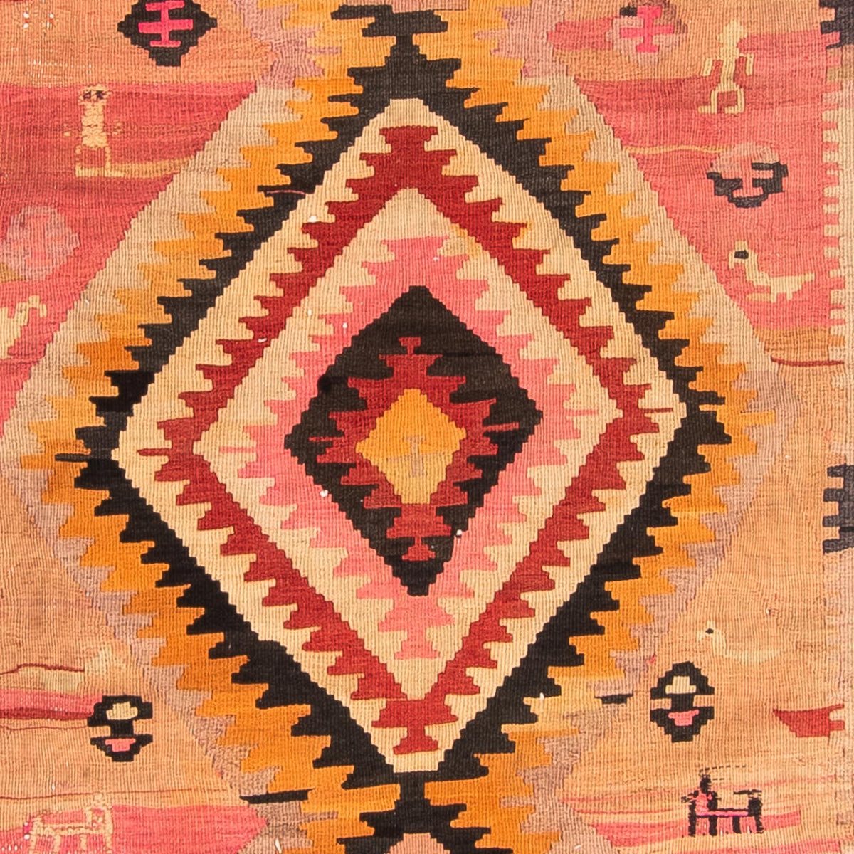 Runner Kelim Rug - Old - 275 x 150 cm - multicolored