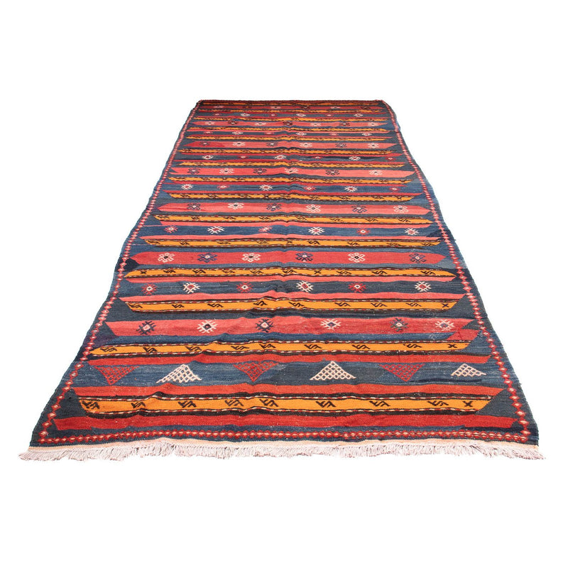 Runner Kelim Rug - Old - 420 x 160 cm - dark blue