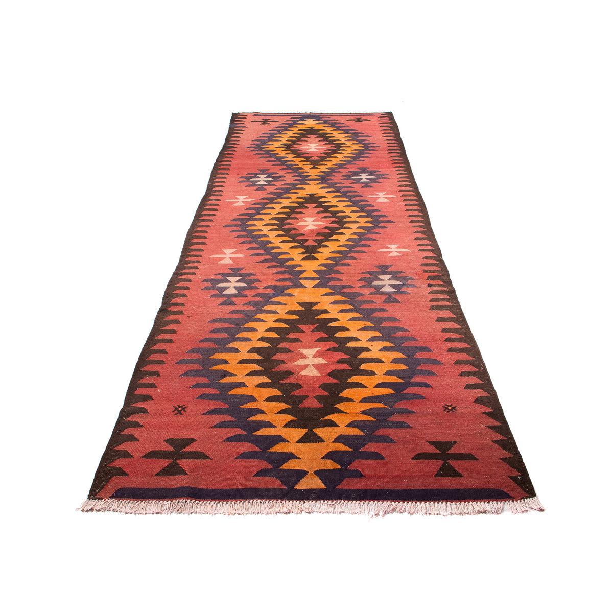 Runner Kelim Rug - Old - 390 x 130 cm - multicolored