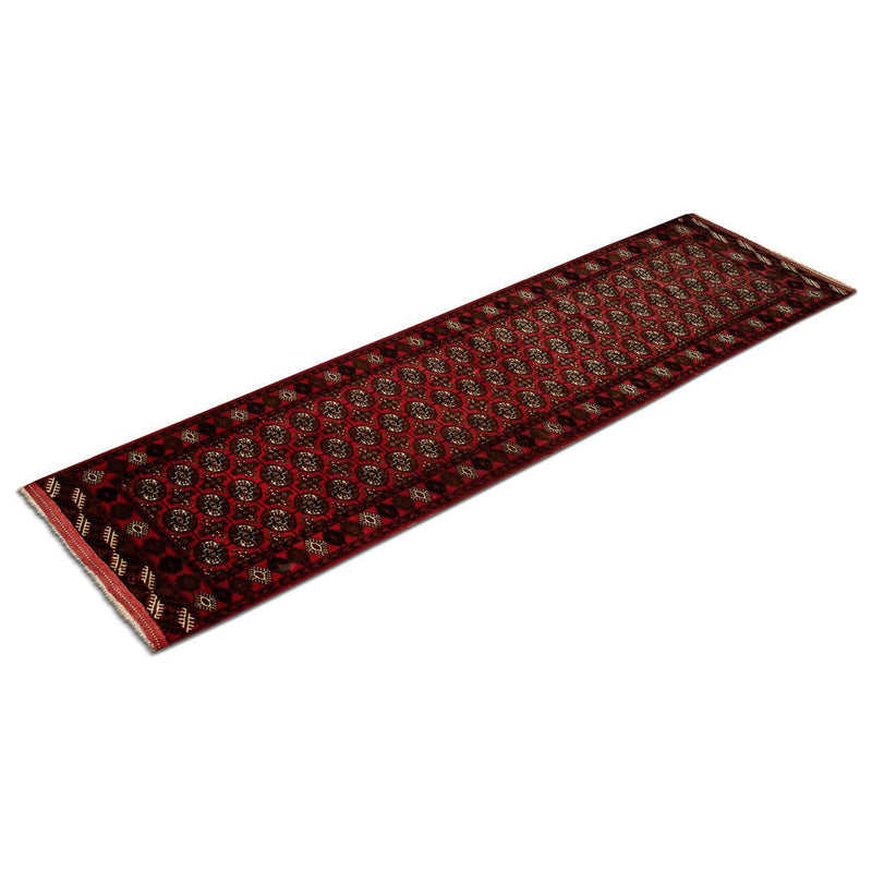 Runner Afghan Rug - Bukhara - 288 x 85 cm - red