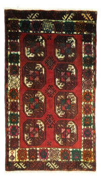 Turkaman Rug - 100 x 67 cm - red