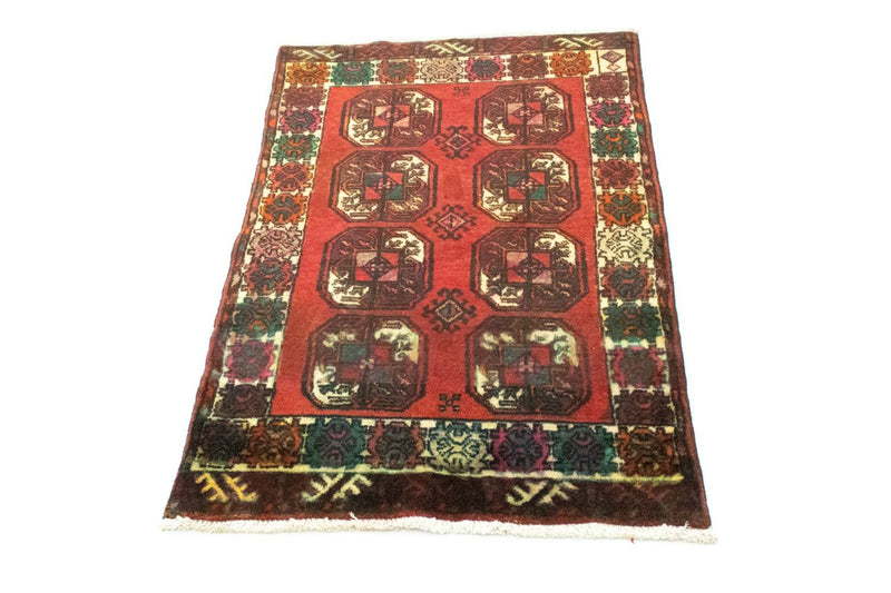 Turkaman Rug - 100 x 67 cm - red