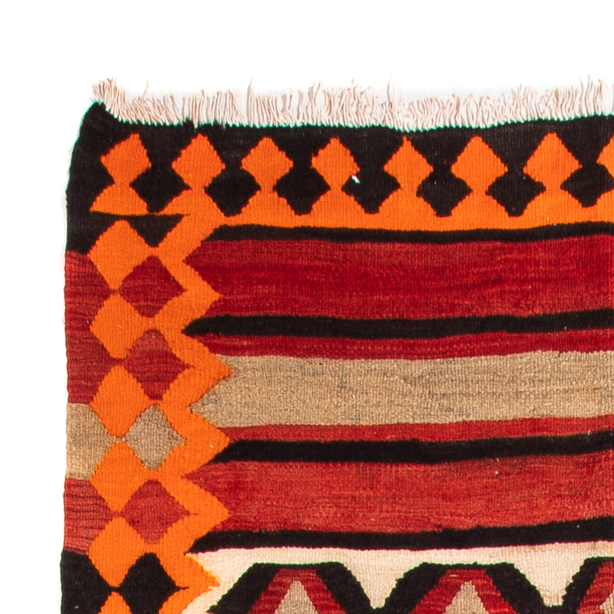 Runner Kelim Rug - Old - 370 x 130 cm - multicolored