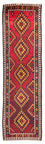 Runner Kelim Rug - Old - 440 x 124 cm - dark red