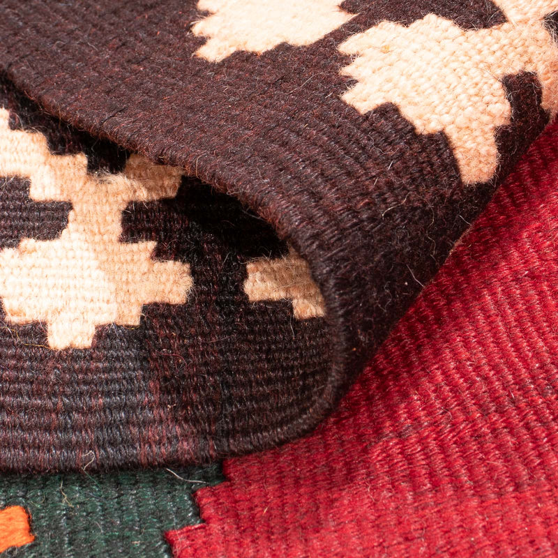 Runner Kelim Rug - Old - 440 x 124 cm - dark red