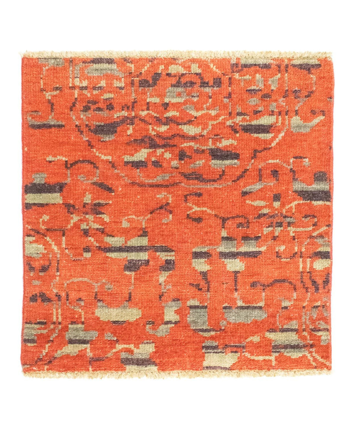 Designer Rug square  - 62 x 61 cm - orange