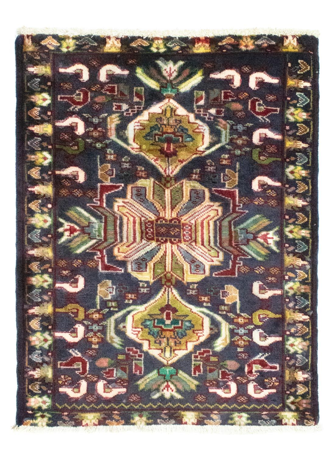 Turkaman Rug - 86 x 70 cm - dark blue