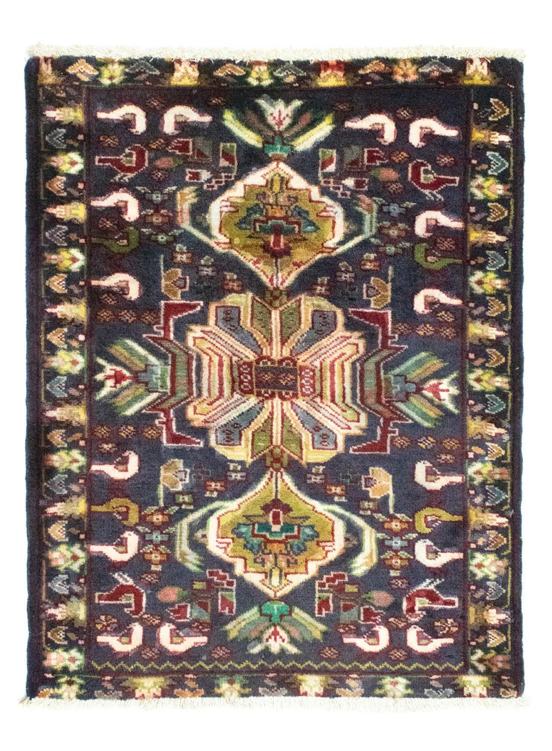 Turkaman Rug - 86 x 70 cm - dark blue