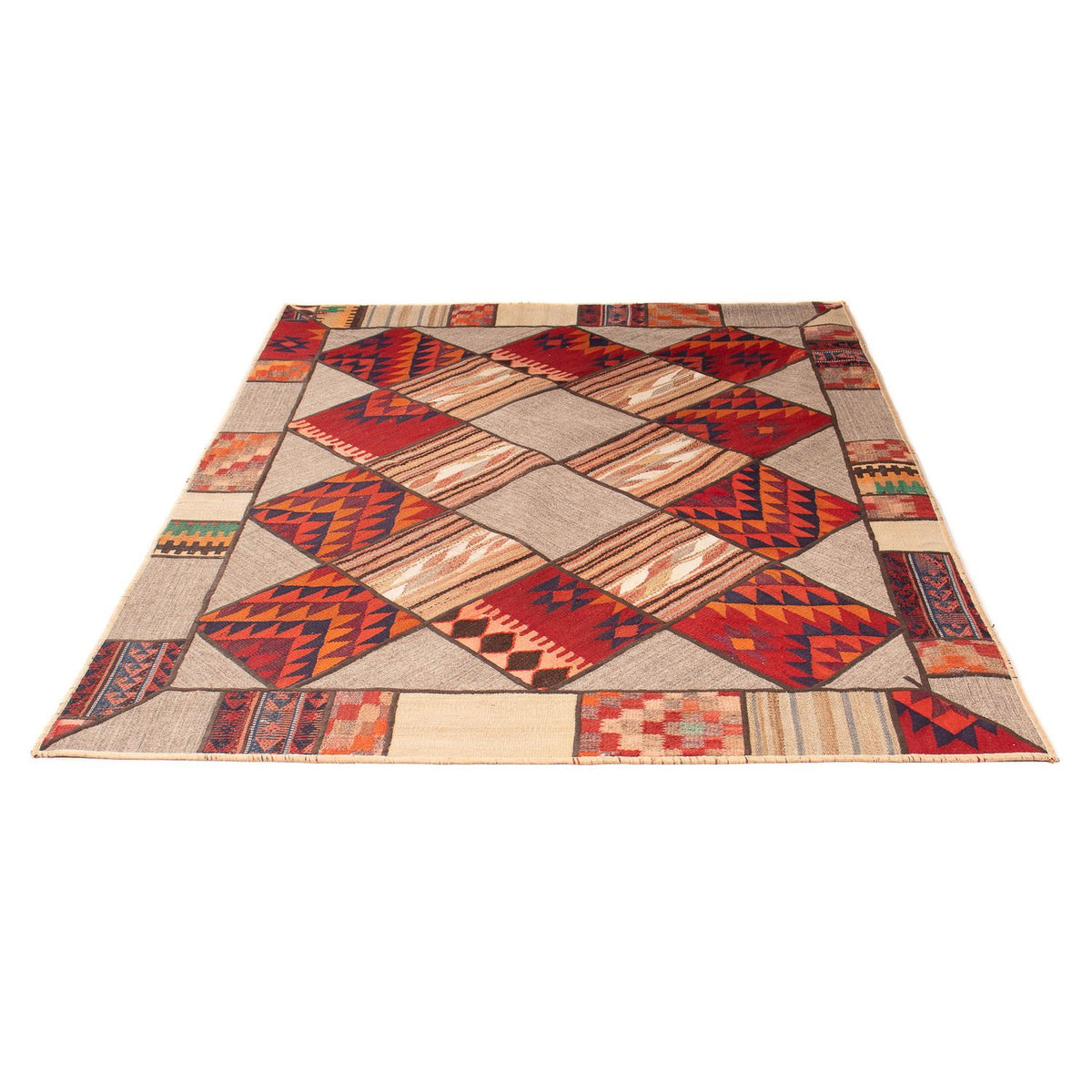 Patchwork Rug - 200 x 150 cm - multicolored