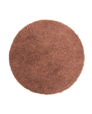 High-Pile Rug round  - 150 x 150 cm - brown