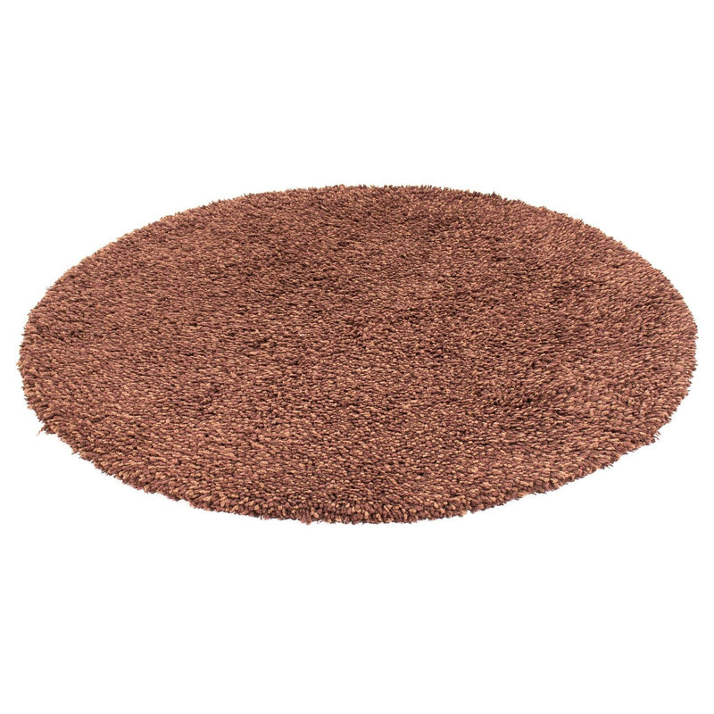High-Pile Rug round  - 150 x 150 cm - brown