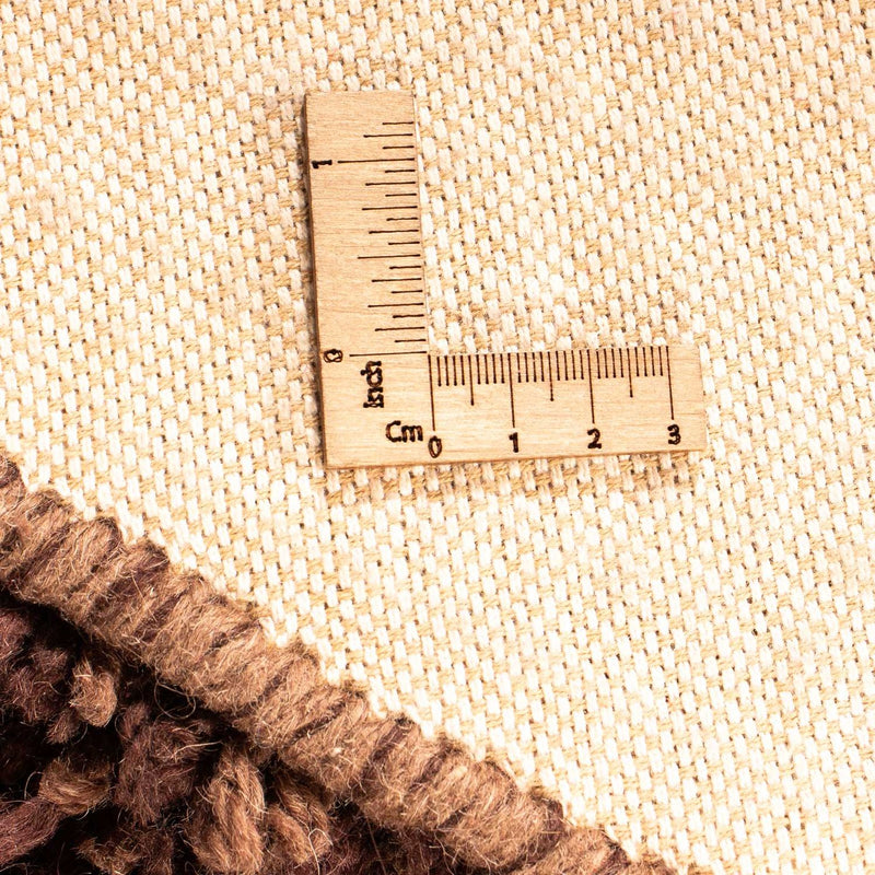 High-Pile Rug round  - 150 x 150 cm - brown