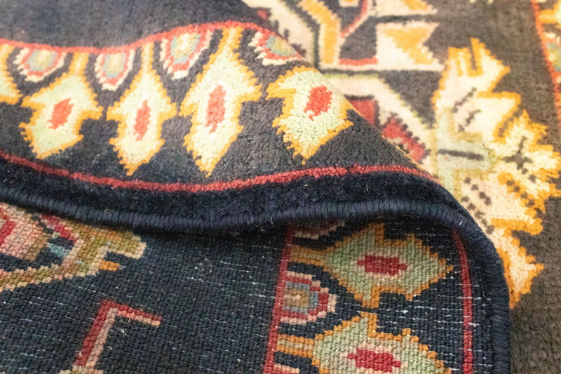 Turkaman Rug - 87 x 67 cm - dark blue