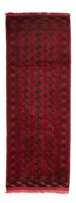 Runner Afghan Rug - Bukhara - 280 x 106 cm - dark red