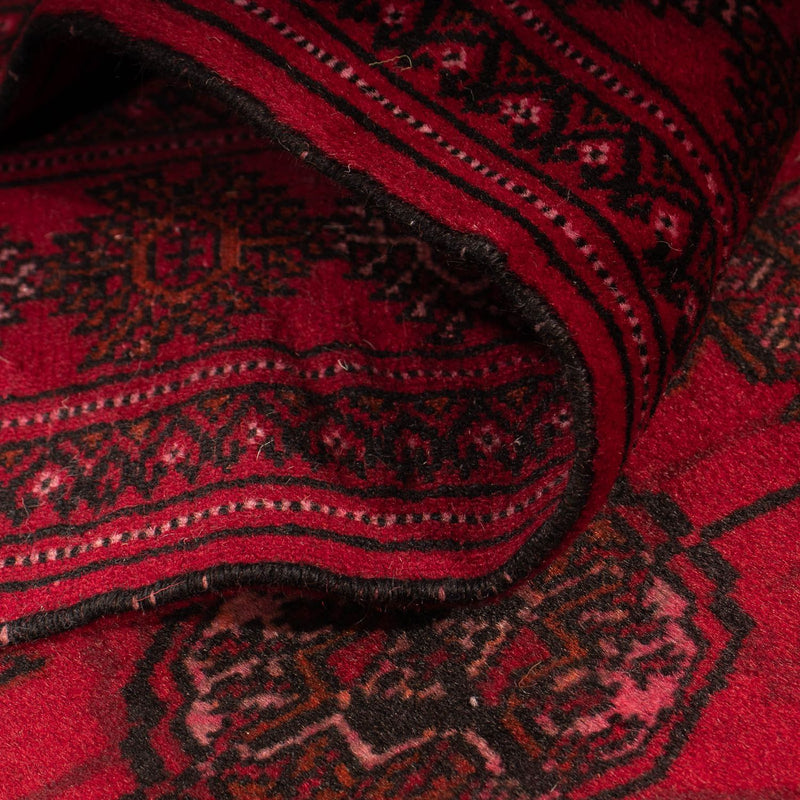 Runner Afghan Rug - Bukhara - 280 x 106 cm - dark red