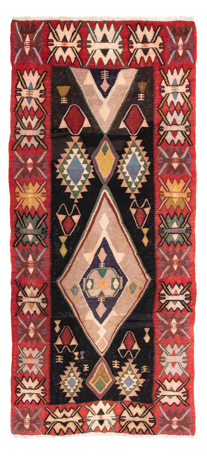 Runner Kelim Rug - Old - 300 x 150 cm - multicolored