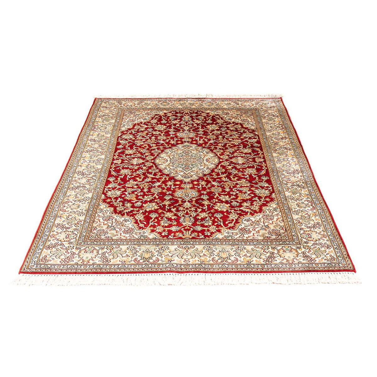 Silk Rug - Kashmir Silk - 186 x 129 cm - red