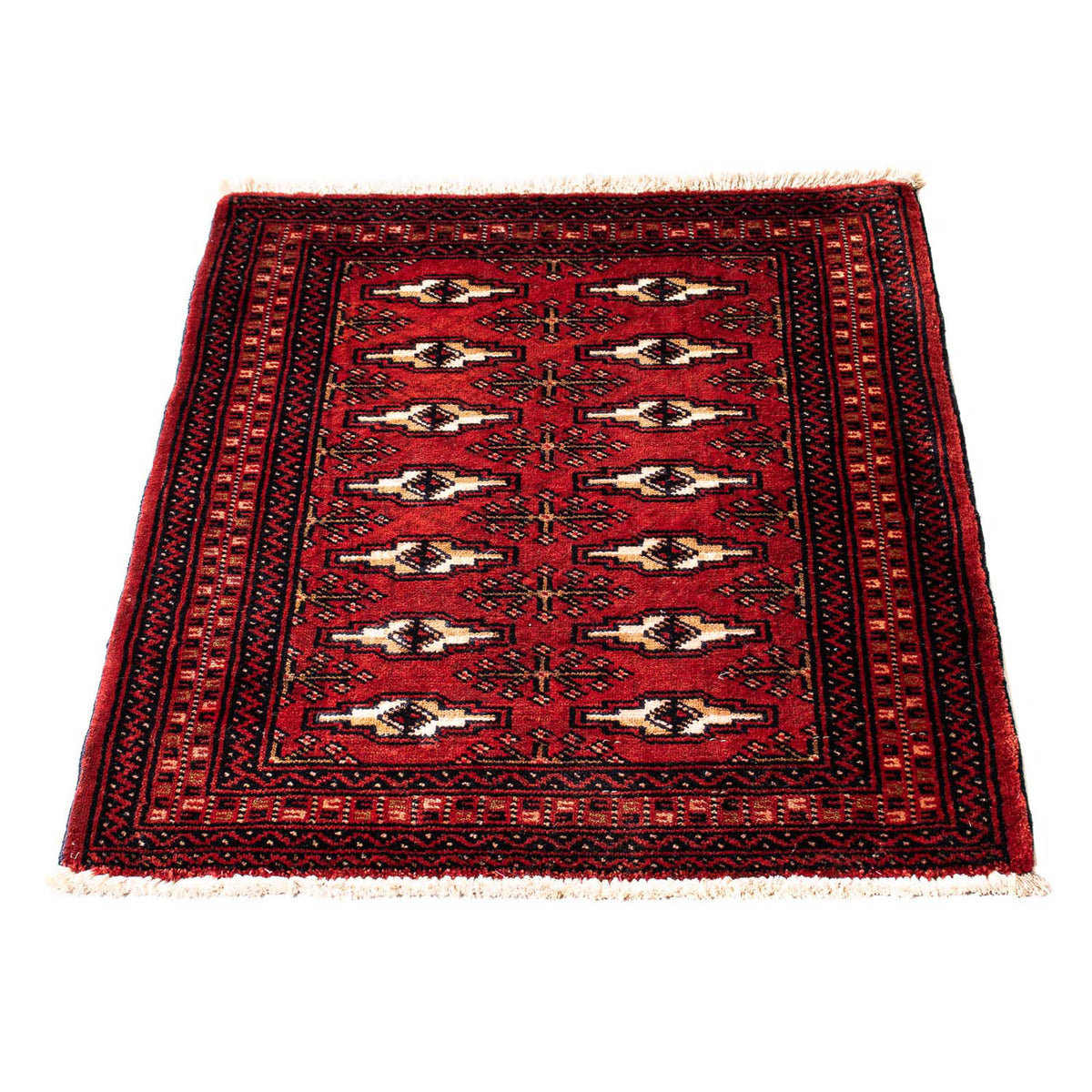 Turkaman Rug - 88 x 67 cm - dark red