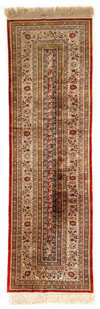 Runner Silk Rug - Chinese Silk - 272 x 71 cm - red