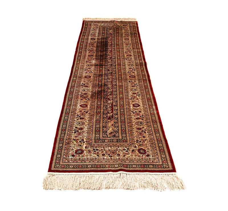 Runner Silk Rug - Chinese Silk - 272 x 71 cm - red