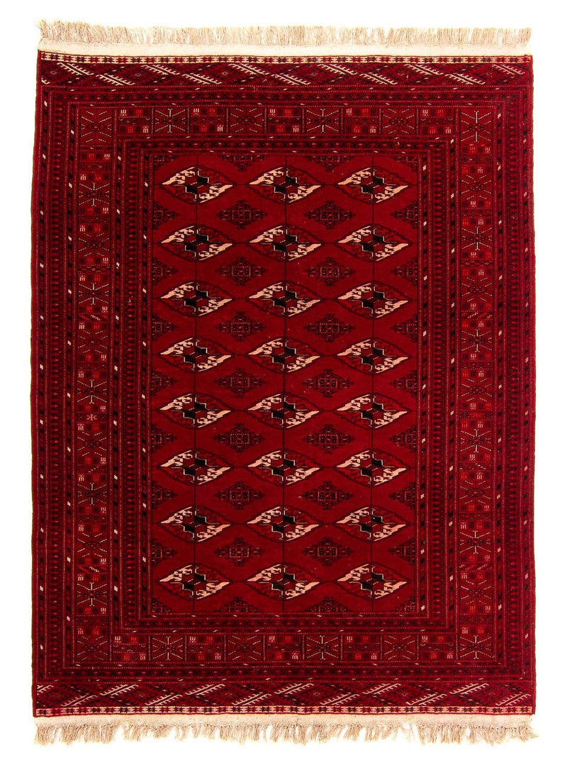 Turkaman Rug - 190 x 146 cm - dark red