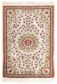 Silk Rug - Ghom Silk - Premium - 80 x 59 cm - beige