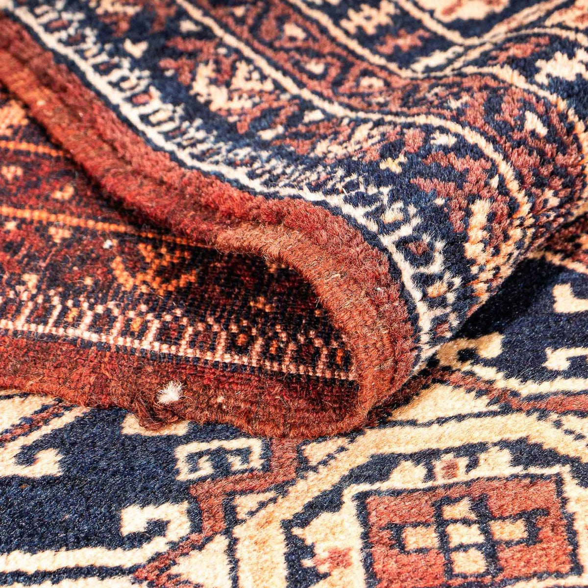 Afghan Rug - 140 x 94 cm - dark blue