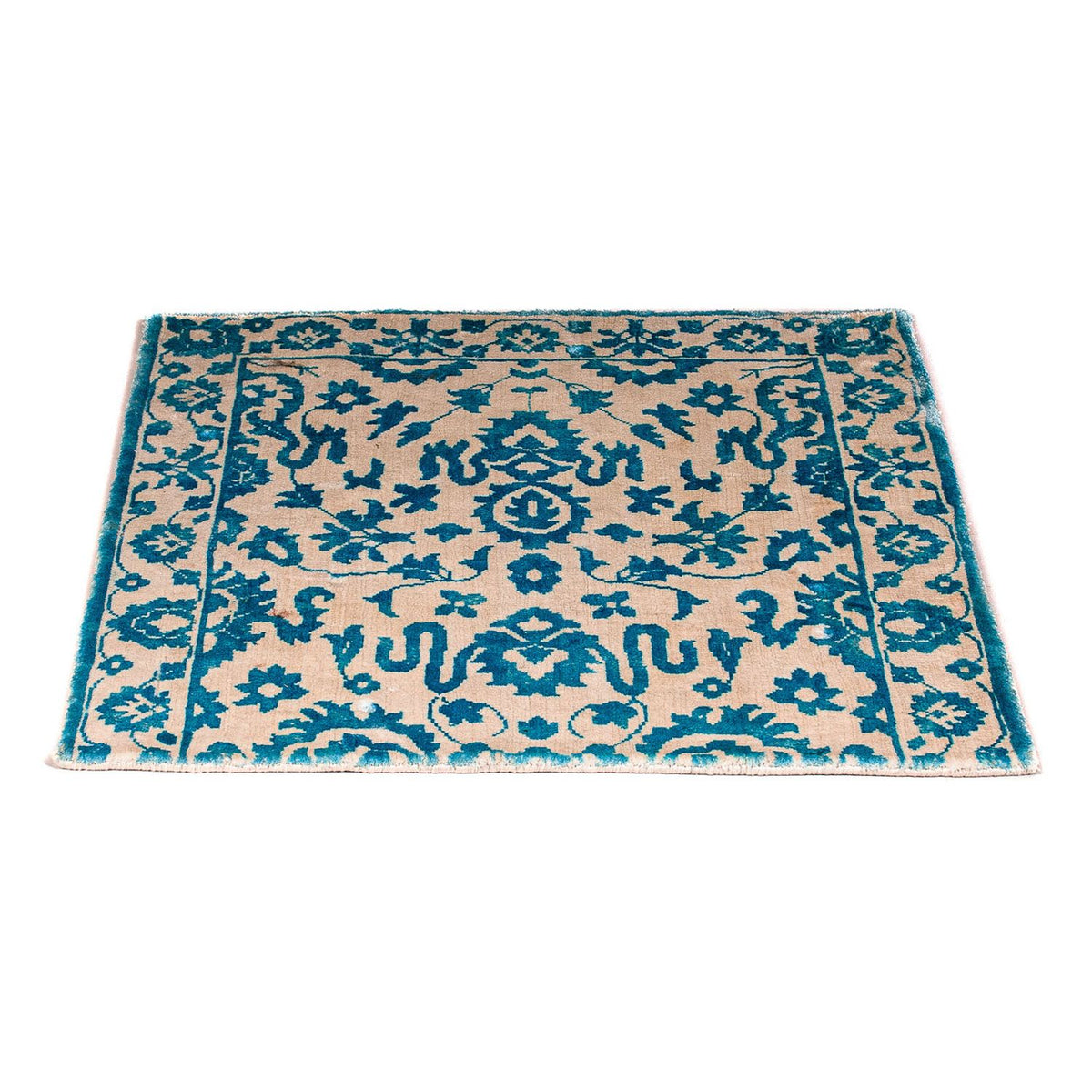 Viscose Rug square  - 70 x 70 cm - turquoise