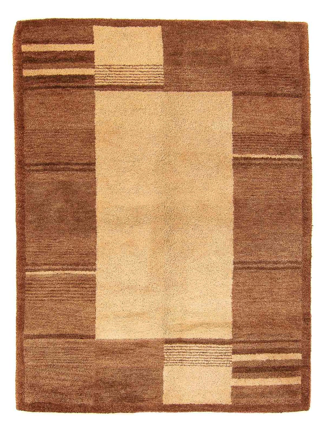 Wool Rug - 196 x 139 cm - brown