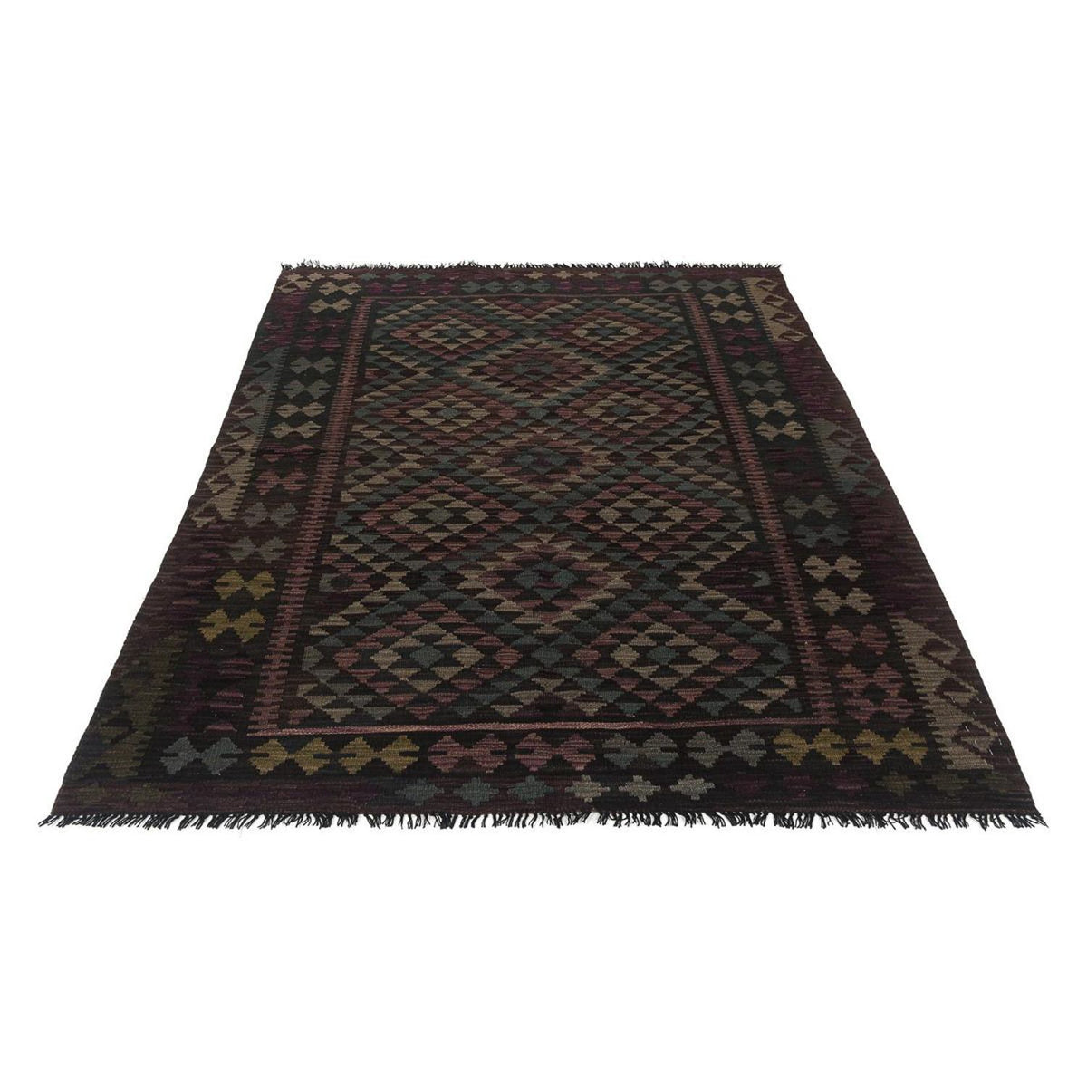 Kelim Rug - Splash - 201 x 163 cm - multicolored