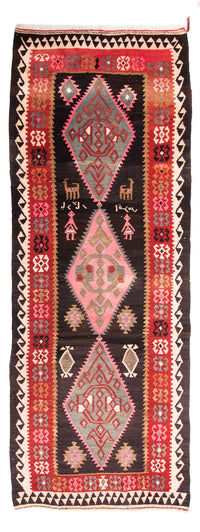 Runner Kelim Rug - Old - 360 x 145 cm - multicolored