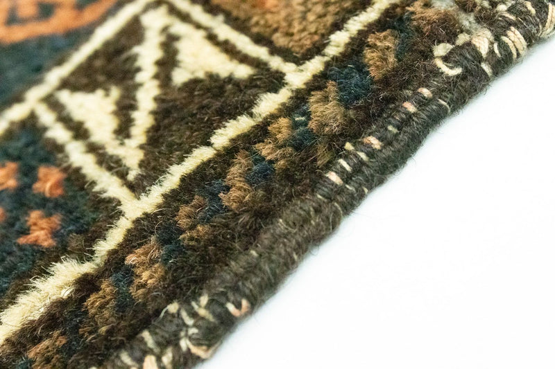 Afghan Rug square  - 66 x 64 cm - blue