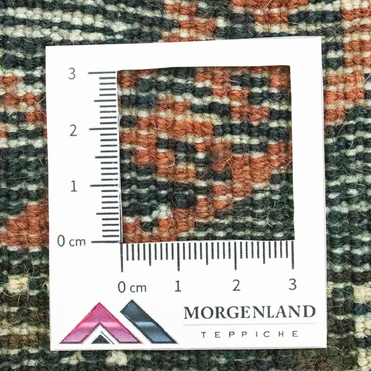 Afghan Rug square  - 66 x 64 cm - blue