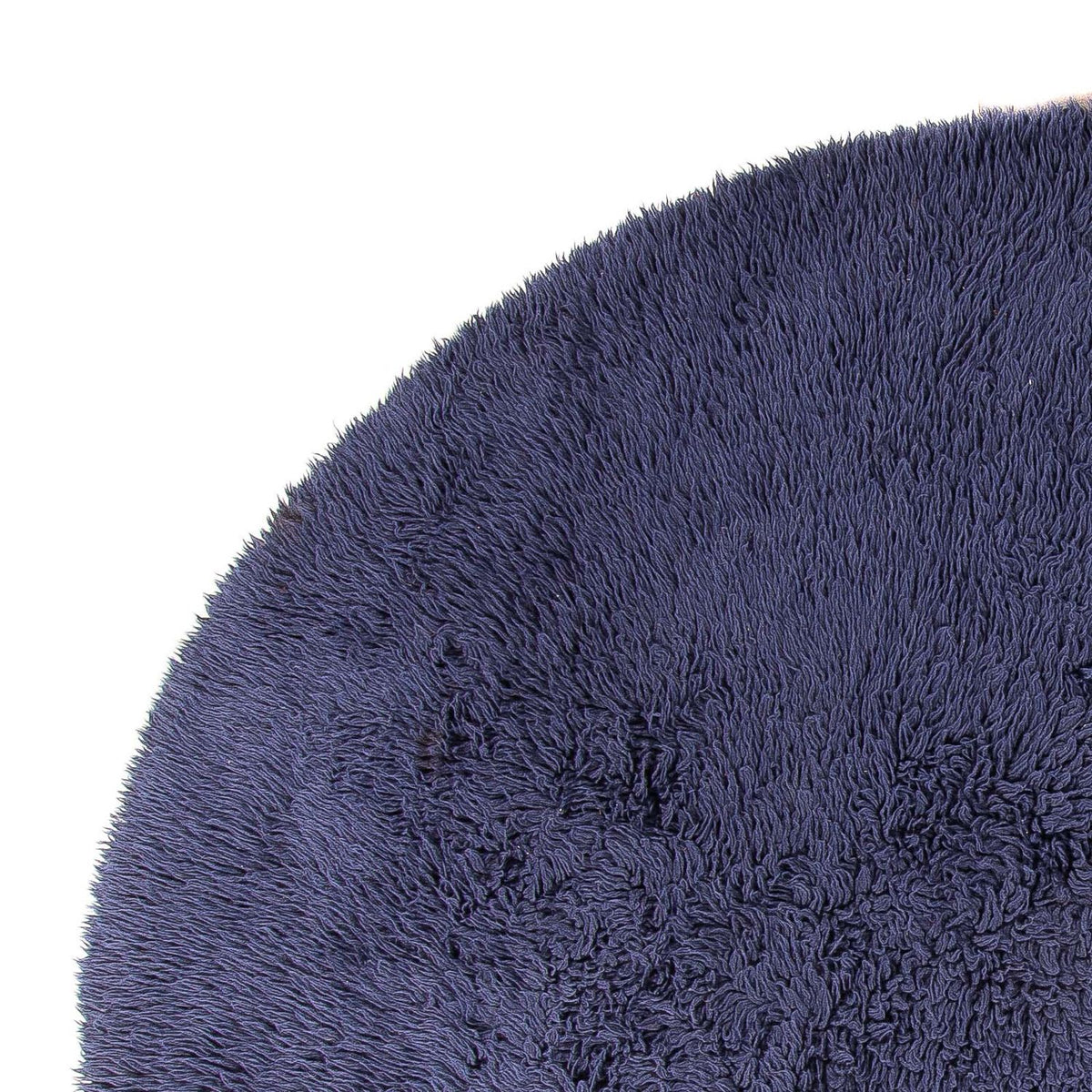 High-Pile Rug round  - 261 x 261 cm - dark blue
