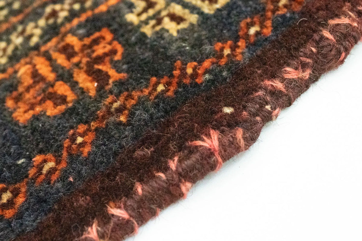 Afghan Rug square  - 70 x 57 cm - blue