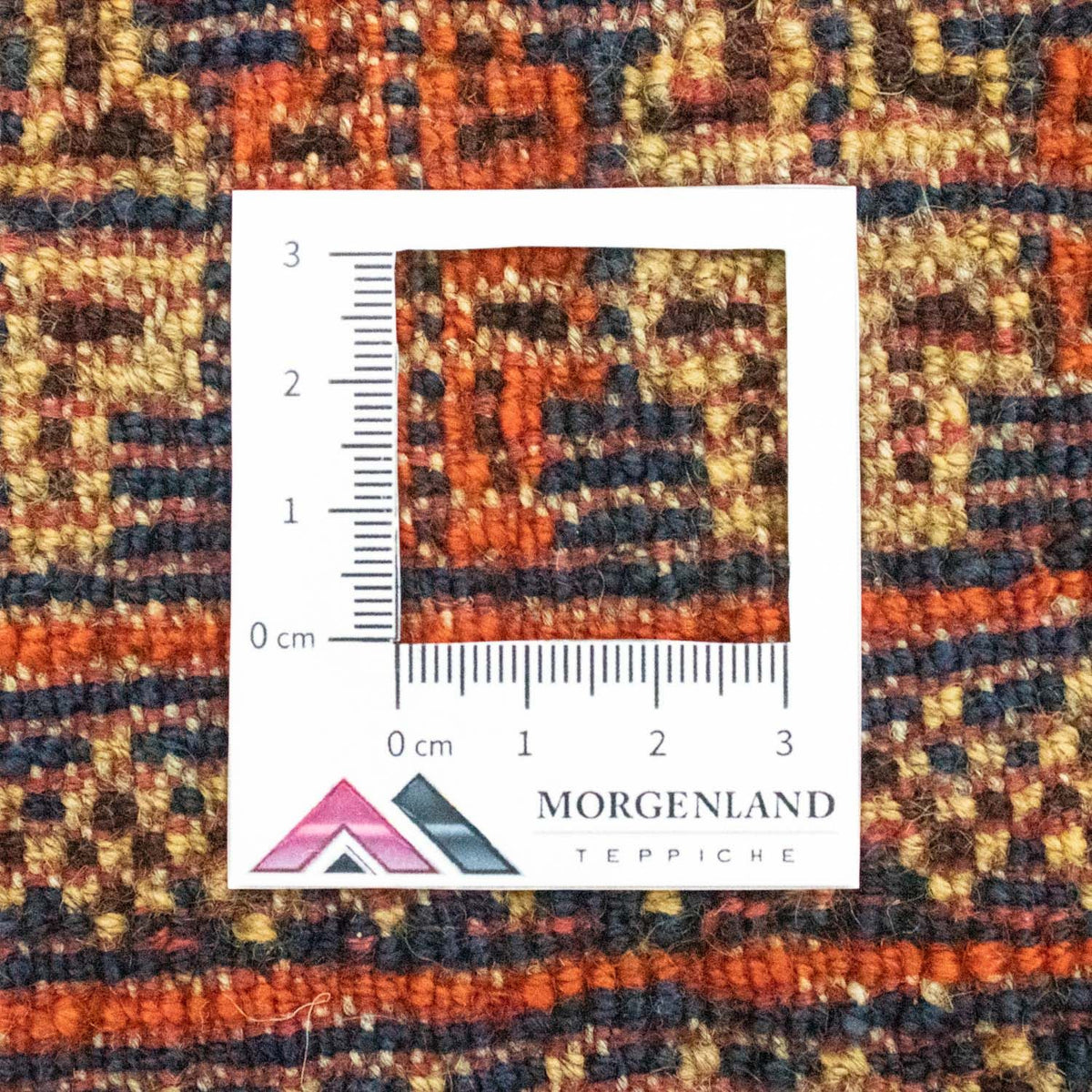 Afghan Rug square  - 70 x 57 cm - blue