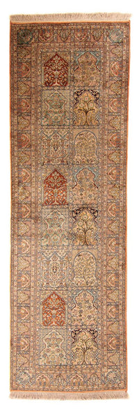 Runner Silk Rug - Kashmir Silk - 310 x 94 cm - multicolored