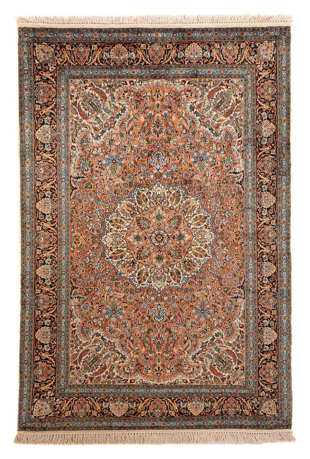 Silk Rug - Kashmir Silk - 182 x 121 cm - light brown