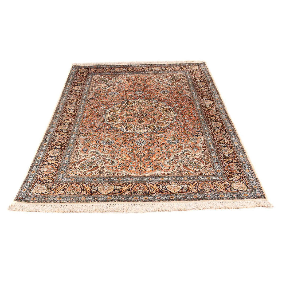 Silk Rug - Kashmir Silk - 182 x 121 cm - light brown