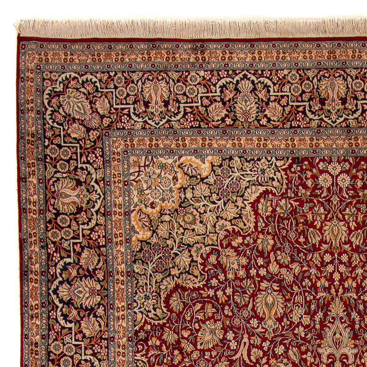 Silk Rug - Kashmir Silk - 306 x 208 cm - dark red