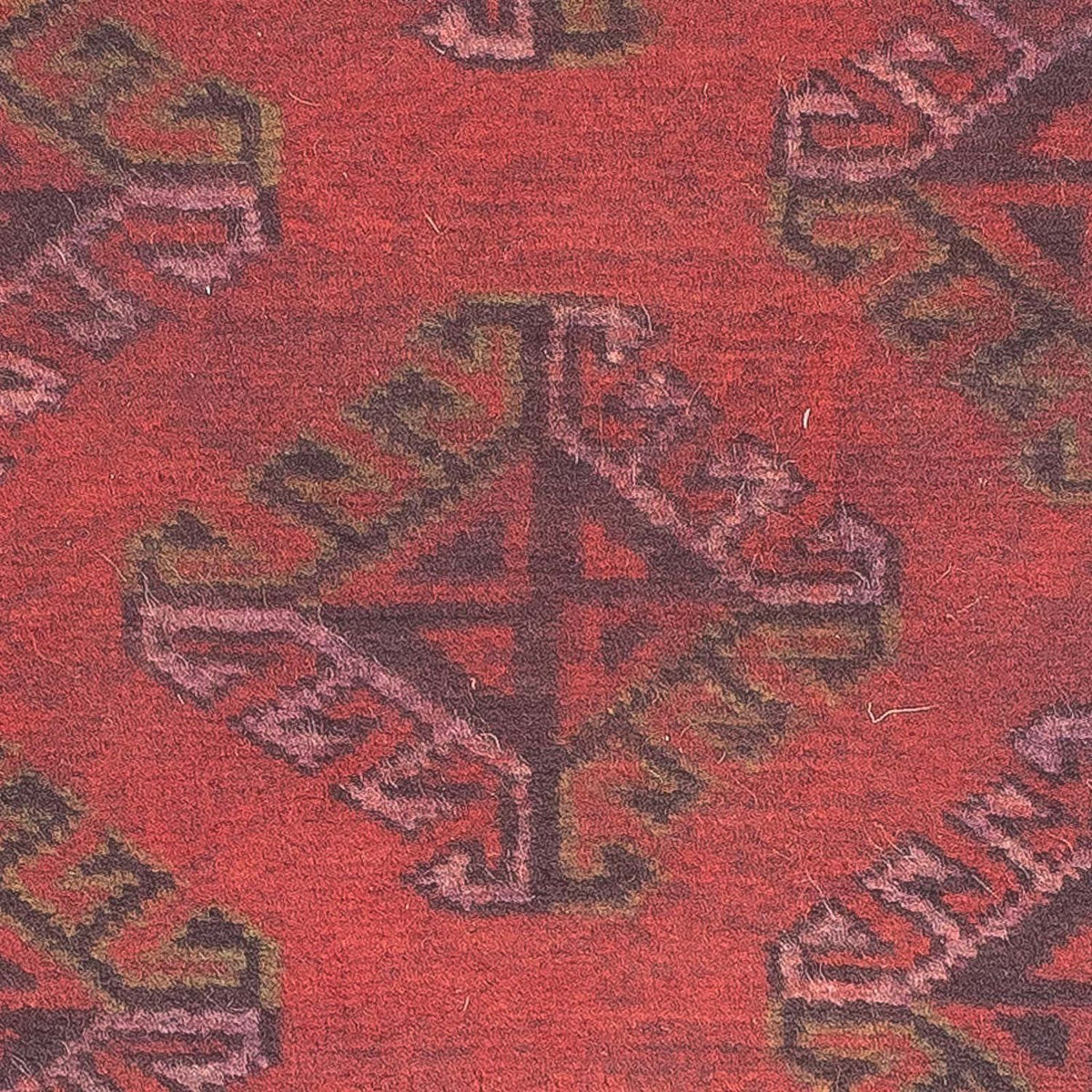 Turkaman Rug - 84 x 66 cm - dark red