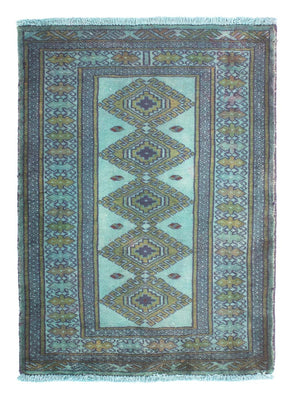 Pakistani Rug - 92 x 64 cm - light blue