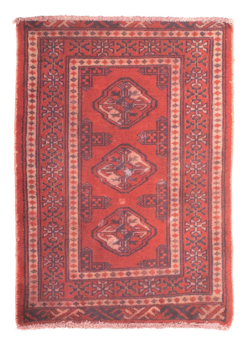 Turkaman Rug - 86 x 57 cm - dark red