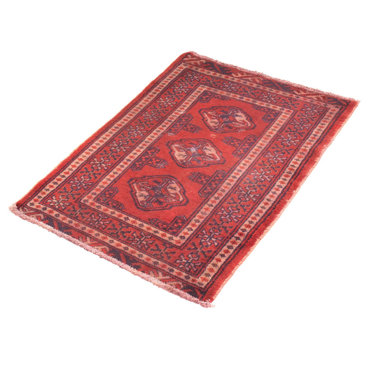 Turkaman Rug - 86 x 57 cm - dark red