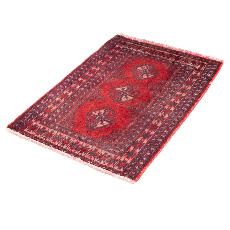 Turkaman Rug - 82 x 61 cm - dark red