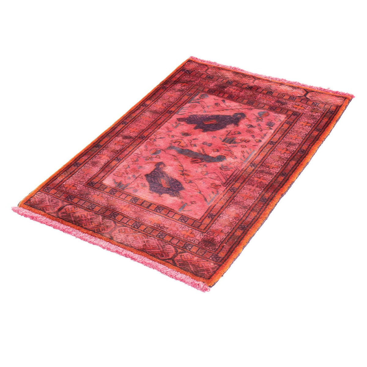 Turkaman Rug - 86 x 63 cm - light red