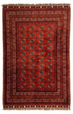Afghan Rug - Bukhara - 199 x 124 cm - dark red