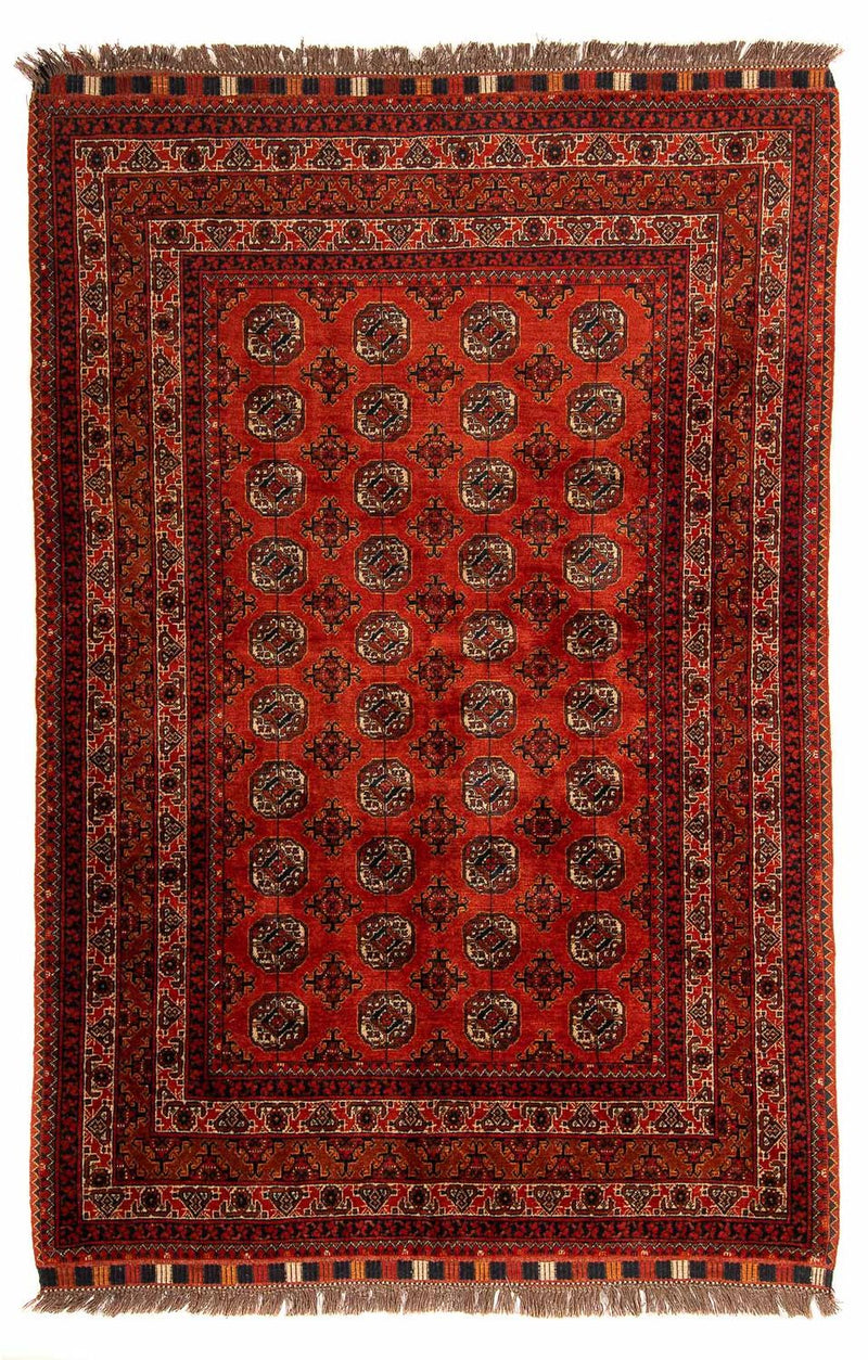 Afghan Rug - Bukhara - 199 x 124 cm - dark red